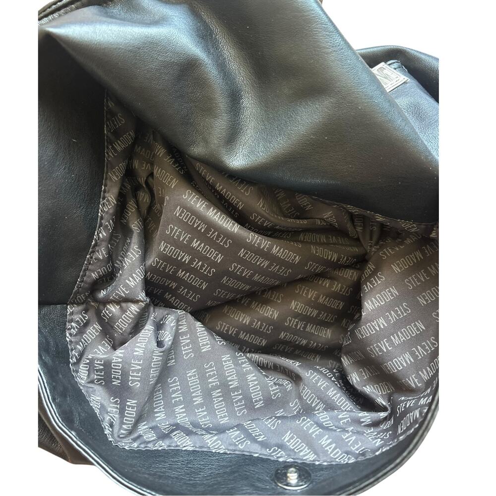 Steve Madden BSHARON Black Oversized Logo Chain Tote Shoulder Bag - Picture 8 of 8